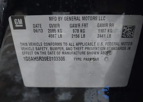 2014 Cadillac Ats Luxury from USA, damaged, VIN 1G6AH5R39E0103306